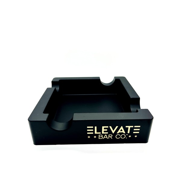 Elevate Bar Co.™ Cenicero de silicona inastillable para 4 personas, construido con reposamuñecas extra ancho (capacidad para puros de calibre 70+), diseñado para uso en interiores y exteriores