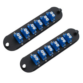 2PACK Fiber Optic Hardware Adapter Panel with LC Duplex SM Single Mode OS2 Adapters for Corning Light Guide CCH-01U CCH-CP12-A9 (OS2 6*LC Duplex-2PACK)