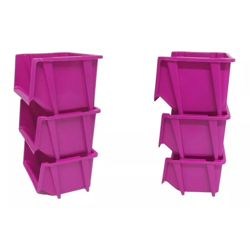 Macoll Gavetas Apilables Grandes Plástico (25x22x14 Cm) (42pzas)