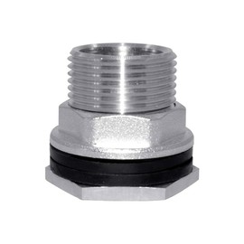 Beduan 3/4" Male to 1/2" Female Bulkhead Fitting Water Tank Connector Stainless Steel Thru-bulk Fitting for Water Tank Barrel (Pack of 1)