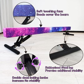 Seliyoo Adjustable Balance Beam for Kids, 8FT Gymnastics Beam with Anti-Slip Legs, High and Low Floor Beam for All Gymnastics Levels, Professional Gymnastic Equipment for Home, Gym Center