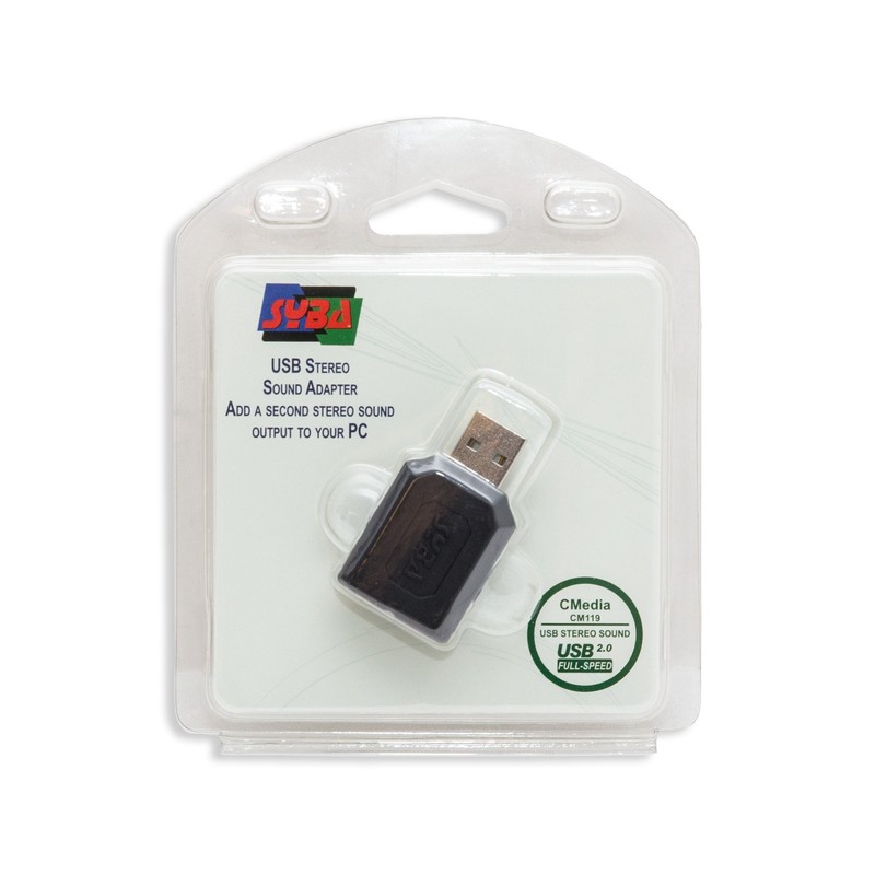 Syba SD-CM-UAUD USB Stereo Audio Adapter, C-Media Chipset, RoHS
