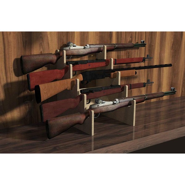 Factory Crafts Rifle Gun Rack Display Stand Storage Holder Table Top 5-Slot