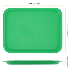 SEUNMUK 8 Pack 12 x 16 Inch Plastic Fast Food Trays, Scratch-Resistant Green Cafeteria Tray, Fast Food Serving Trays for School, Cafeteria, Restaurant