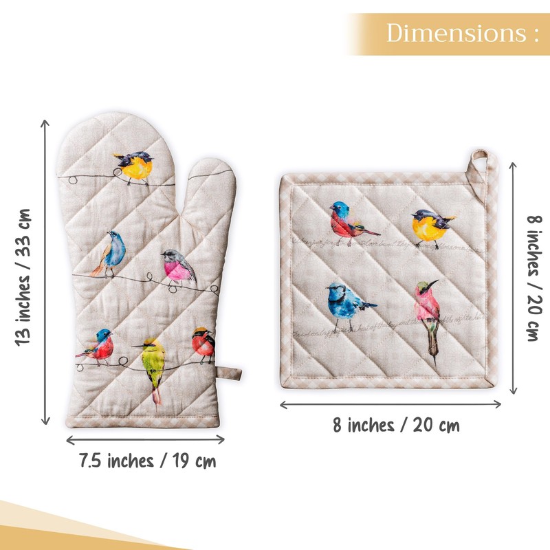 Maison d' Hermine Spring/Summer Set with Oven Gloves and Pot