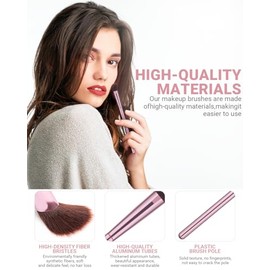 Juego de 8 brochas de maquillaje premium para sombra de ojos, brocha profesional angular para cejas, brocha para labios, juego de brochas para sombra 