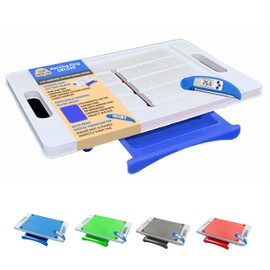 Karving King Meat Cutting Board with Juice Groove, Spikes, Drip Tray (Grey, Deluxe)