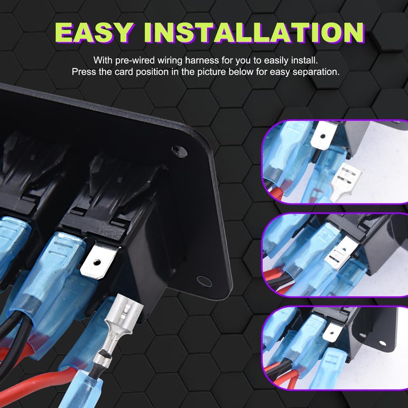 Geloo 3 Gang Switch Panel Waterproof, 12 V/24 V Marine