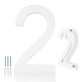 Hvatry House Numbers for Outside, White 6 inch Modern Floating Address Numbers for Front Door, Street, Apartment, Farmhouse, High Visibility Numbers Enhance Home's Exterior Charm(House Numbers 2)