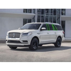 Rvinyl Pillar Post Pre Cut Window Trim Kits in Gloss Black Compatible with Lincoln Navigator 2018-2024 - Adhesive Backs