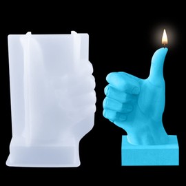 FineInno Thumbs Up Gesture Candle Mold, 3D Hand Shape Resin Mold, Finger Silicone Mold for Soap, Candle Making, DIY Plaster Sculpture Clay Crafts, Home Decor