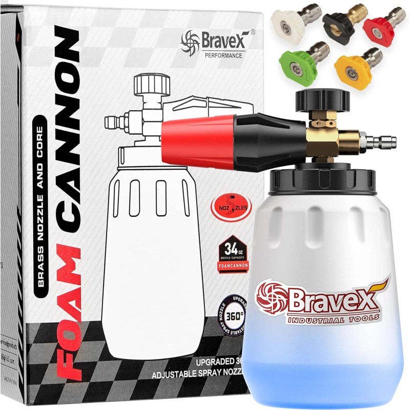 Bravex Foam Cannon Wide Neck Adjustable Car Foam Blaster for