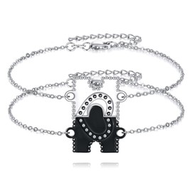 YFN Puzzle Piece Matching Armband Sterling Silber Couple Charm Armband Bff Freundschaft Schmuck Geschenke für Paare