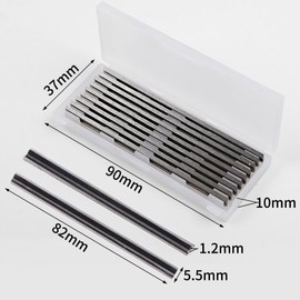 GIONAR Pack of 10 Planer Blades 82mm Reversible Planer Blades High Speed Steel for Makita Black & Decker Bosch DeWalt Trend Elu etc