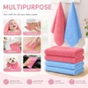 4 Pack Bamboo Face Cloths, Soft Reusable Flannel Face Towels