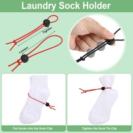 Wowangce 50 Pcs Sock Clips for Laundry Locks Your Socks Laundry Sock Holder Sock Tie Clips Sock Organizer for Washing Machine and Dryer