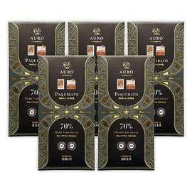 Auro Reserve Paquibato 70% Dark Chocolate 5 Pack - Filipino Chocolate - Premium, Made At Origin, Direct Trade, Bean-to-Bar, Woman Owned, BIPOC Owned - Vegan, Gluten-Free, Halal - Bundle