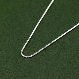 Kualitas Genuine 925 Sterling Silver Box Chain Necklace 24''