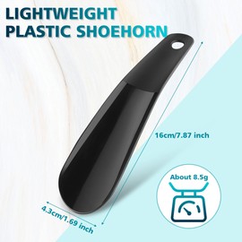 ZOMAKE Calzador de Plásticos de 16cm, Calzador de Pequeño Para Hombres, Mujeres y Personas Mayores, Calzadores de Negro Para Botas y Zapatos