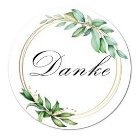 Auped Stickers Thank You Pack of 100 Boho Guest Gift Stickers Round 4 cm Diameter for Christening Communion Wedding Decoration Birthday and Other Celebrations (B1/Thank You)