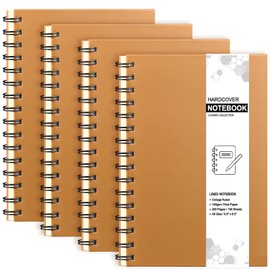 Coopay 4 Pack A5 Hardcover Spiral Notebook College Ruled Notebooks Journal Diary Planner Lined Notebook with Removable dividers for School Office Business Supplies, 8.3 x 5.5 inch