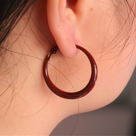 Red Hoop Earrings for Women Trendy Red Christmas Earring for Daughter Mom 80s 90s Neon Earring Large Hoop Earrings Accessorie Jewelry RedA-1.2Inch