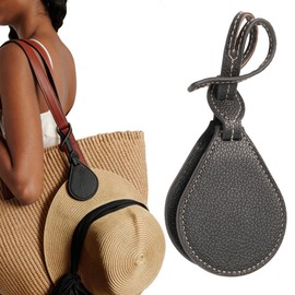 DIYKQA Magnetic Hat Clip for Travel Bag, Leather Hat Holder with Strong Magnets, Anti-Scratch Cap Keeper for Backpack and Luggage, Portable Travel Essentials for Women (Black)