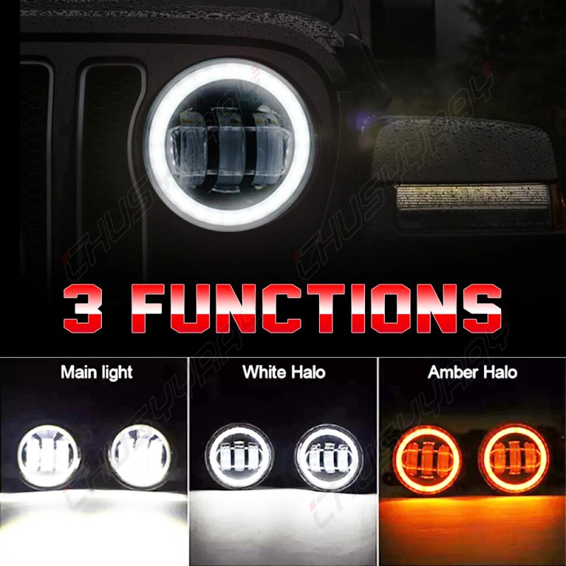 CHUSYYRAY For 2003-2009 Hummer H2 Pair Bumper LED Fog Lights