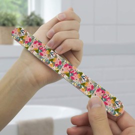 Softly Flowers Floral Pattern Double-Sided Nail File Emery Board Set 4 Pack