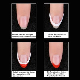 VOARGE 12 Pieces French Nail Stickers White Manicure Nail Stencils Art Decorations for Manicure Decoration DIY Tools