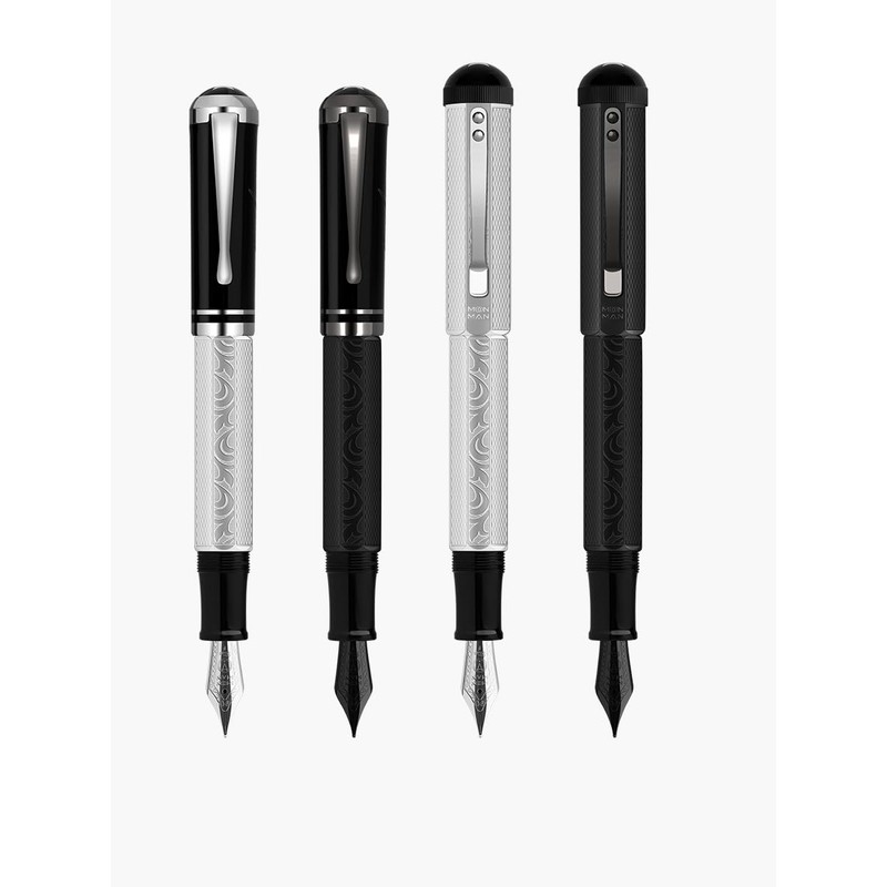 Majohn P138 Piston Fountain Pen Extra Fine Nib, Black Octahedral