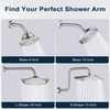 BRIGHT SHOWERS 13 Inch Shower Head Extension Arm with Flange