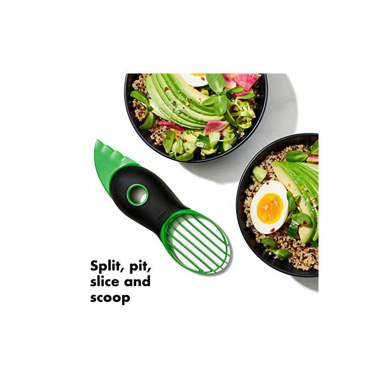OXO Good Grips Rebanadora de aguacate 3 en 1, verde