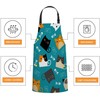 Smooffly Cute Cats with Fish Bone Apron,Adjustable Neck Bib Apron