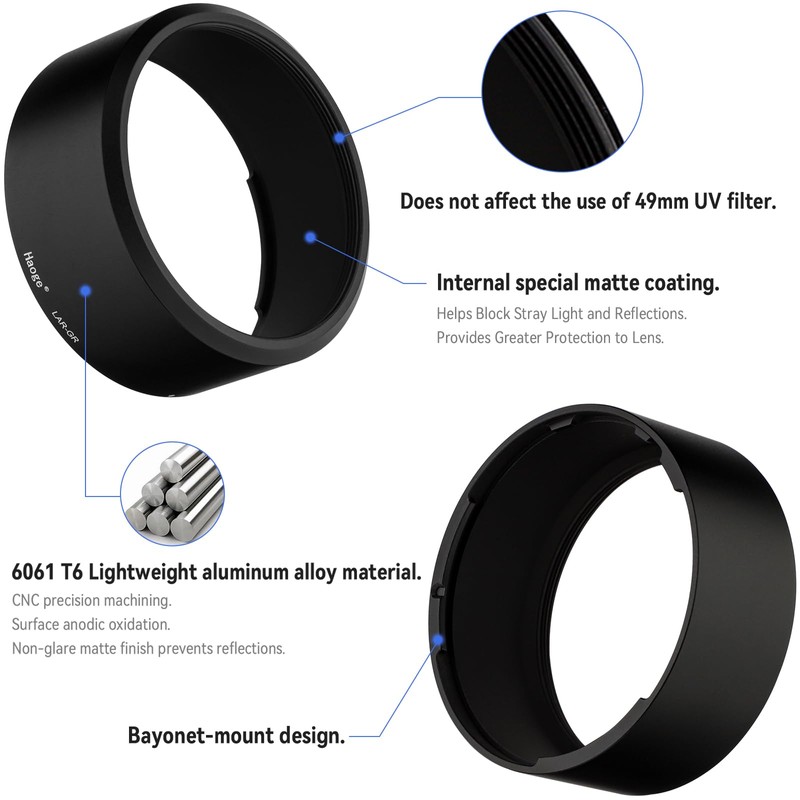 Haoge LAR-GR Lens Filter Adapter Ring for Ricoh Ricoh GR