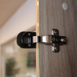 MS Beschläge Glass Door Pot Hinge 1 Pair Glass Door Hinges Diameter 26 mm Shiny Chrome Pot Hinge Cover Showcase Hinge Cabinet Hinge Furniture Hinge (Round, Corner Stop)