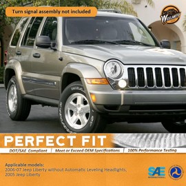 WEELMOTO Headlights for 2005-2007 Jeep Liberty, Headlamp Replacement for 05 06 07 Jeep Liberty Headlight Halogen Driver and Passenger Side