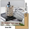 GHYTRIGEN 2 Pcs Makeup Brush Holder,Crystal Fountain Pen Holder,Cosmetics Brush