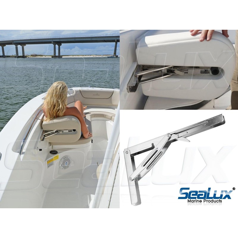 SeaLux Heavy Duty 12" Stainless Steel 90 Degree Folding Brackets