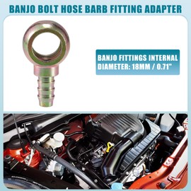 A ABSOPRO Universal Banjo Bolt 18mm ID 12mm OD Banjo Bolt Hose Barb Fitting Adapter Replacement for Motorcycle Car Metal Bronze Tone (Set of 2)