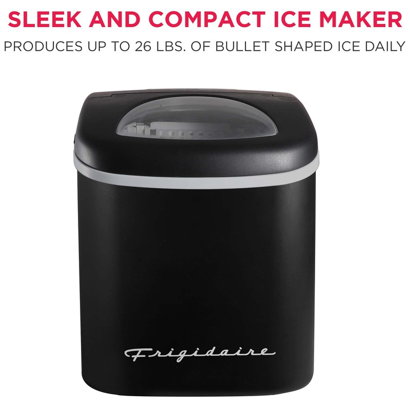 FRIGIDAIRE EFIC128AMZBLK Compact Countertop Ice Maker, 26 lb per Day,