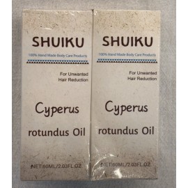 Shuiku LOT OF 2 Cyperus Rotundus Oil Natural Oil for Unwanted Hair Reduction 60ML EACH