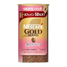 Nescafe Gold Blend Caffeine Half Eco & System Pack, 3.3 oz (95 g), Refill, Black, Regular Solution Coffee