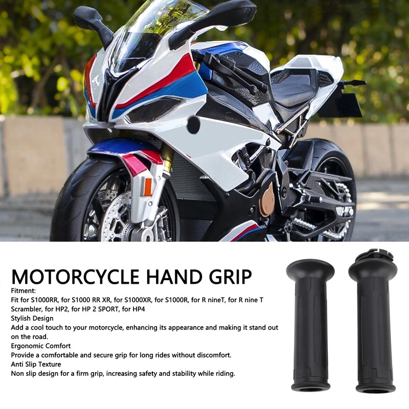 1 Pair Motorcycle Hand Grip 22mm Anti Slip Ergonomic Stylish