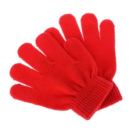 Pinksee Kids Boys Girls Winter Warm Stretchy Knitted Magic Gloves Red