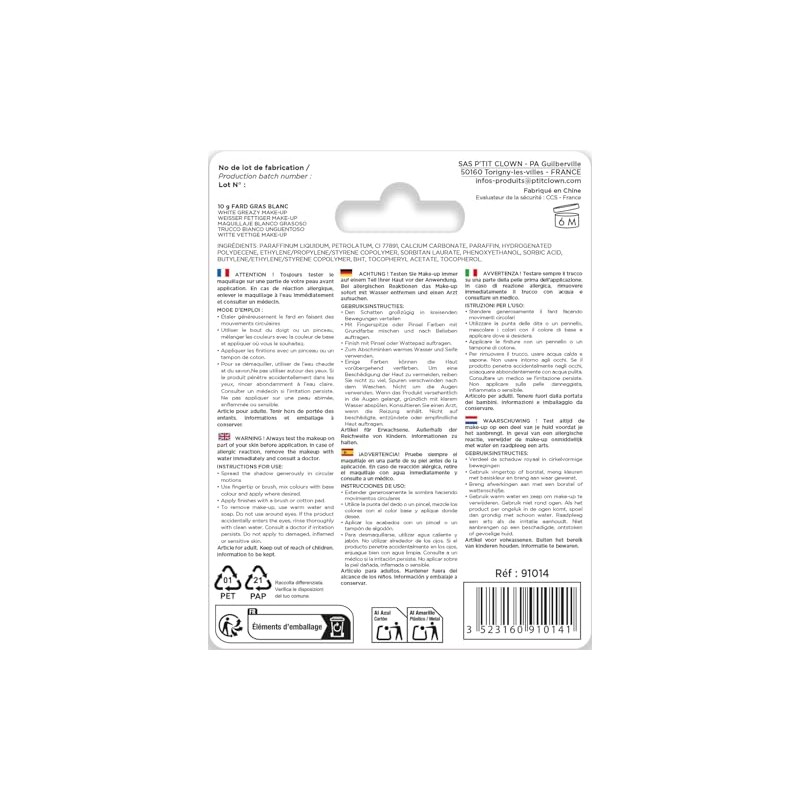 Fett-Palette, rund, mehrere Farben, Weiß