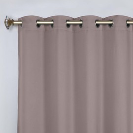 Superior Blackout Curtains, Room Darkening, Bedroom, Drapes, Kitchen, Living Room Window Accents, Sun Blocking, Thermal, 2 Pack, Solid Blackout Curtains, Set of 2, 52" x 63", Taupe