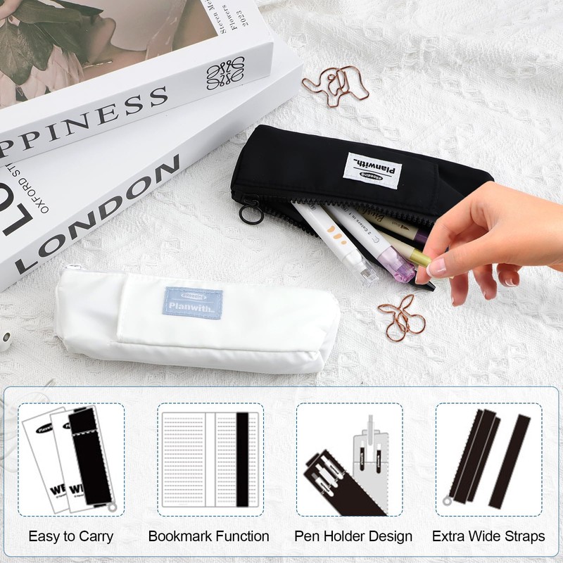 2 Pcs Pen Holder for Notebook with 4 Pcs Paper