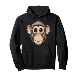 Monkey Face Costume Brown Monkey Animal Kids Pullover Hoodie