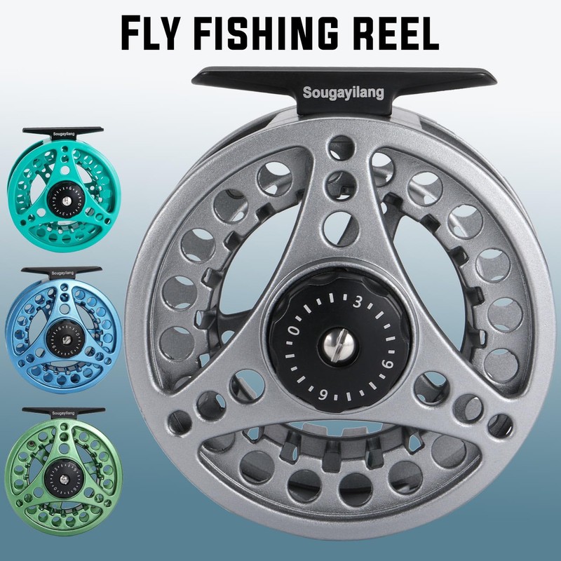 Sougayilang Fly Fishing Reel, Die Cast Aluminum Fly Reel, 5/6,